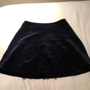 Blue Velvet Mini Skirt